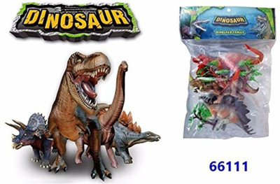 

Vibgyor Vibes Jumbo Large Size Pre Historic Dinosaurs Animals Figures Set(Multicolor)