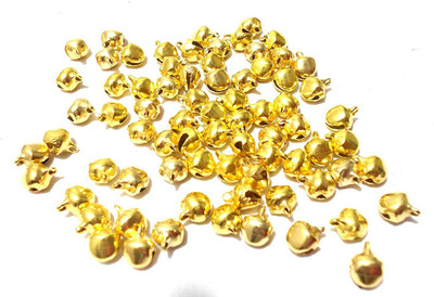 

Kwizy Golden Ghungroo Jingle Bell For Jewellery Making Craft Making 100 Pieces