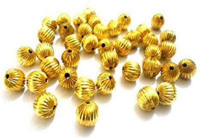

karigari Acrylic Metal Finish Gold Beads For Jewellery Making