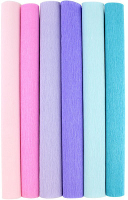 

Just Flowers Premium Crepe Paper Rolls - 8ft Length/20in Width (6pcs, Shades of Blue & Pink)
