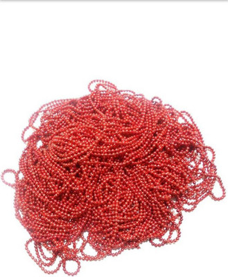 

karigari Ball Chain for Jewelry Making Red - Pack of 5 mtrs