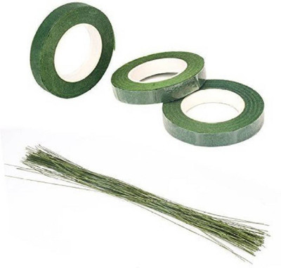 

karigari 3 Rolls Floral Tape Stem Wrap with 50 Pieces Floral Stem