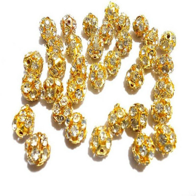 

karigari stone ball Small gold finish crystal shine for jewellery making