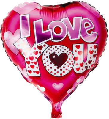 

Ziggle Printed I Love you Printed Hearts Colorful Foil (4pcs Pack) Balloon(Multicolor, Pack of 1)
