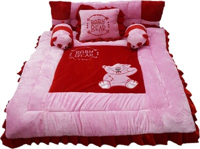 PINKS N BLUES Velvet Baby Bed Sized Bedding Set(PINK RED)