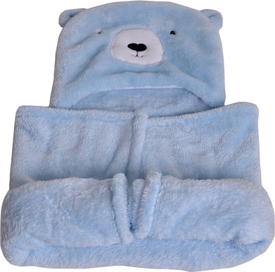 

Miss & Chief Plain  Hooded Baby Blanket(Polyester, Blue