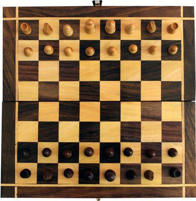 rjd_traders WOODEN CHESS PREMIUM QUALITY_ 8" 8 inch Chess Board(Brown)