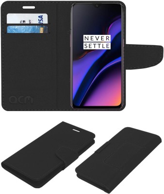 ACM Flip Cover for OnePlus 6T(Black, Cases with Holder, Pack of: 1)