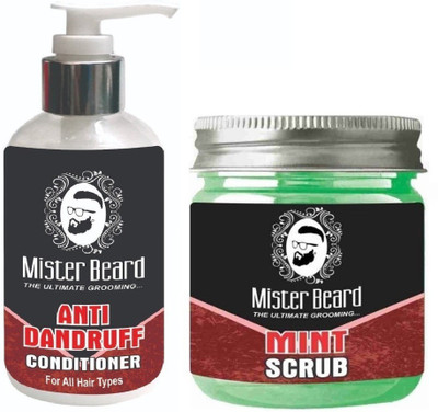 

MISTER BEARD Anti Dandruff Conditioner 200ml WITH Mint Scrub 100gm(Set of 2)