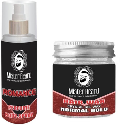 

MISTER BEARD Romance Perfume Body Spray 200ml WITH Normal Hold Hair Wax 100gm(Set of 2)
