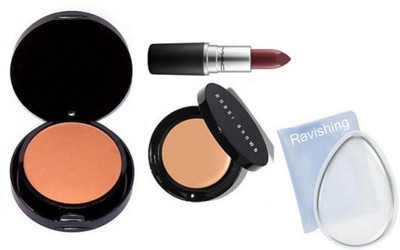 

ravishing Silicone puff, MAC compact & lipstick BOBBI BROWN Concealer(Set of 4)