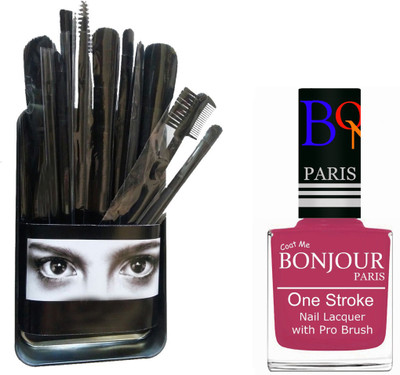 

Bonjour Paris Makeup Brush With Nail Polish Set BPNP 14(Set of 2)