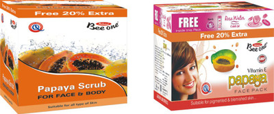 

BEEONE PAPAYA FACE PACK,PAPAYA SCRUB COMBO PACK(PACK OF 2 240 GM)(Set of 2)