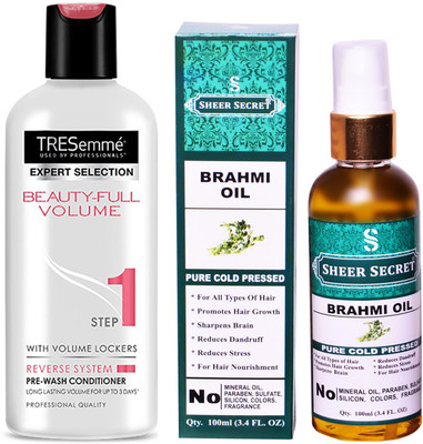 

SHEER SECRET BRAHMI OIL 100ML (PURE COLD PRESSED) and TRESEMME 190 ML BEAUTIFULL VOLUME CONDITIONER(Set of 2)