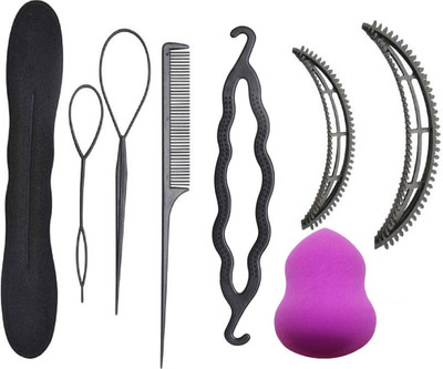 

Bella Hararo 8 Pc Set Hair Accessories, Hair Styling Tools with Shape Sponge Puff(Set of 1)