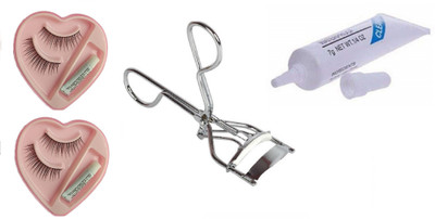 

CartKing Eyelashes Curler - Easily Roll Over Small Eyelashes & Loaded Spring - Eyelashes Comb For Women - Stainless Steel Finish - Lashes Glue- Clear White & Easy to Remove & Easy to Remove - Two Pair False Eyelashes Natural Glue(Set of 4)