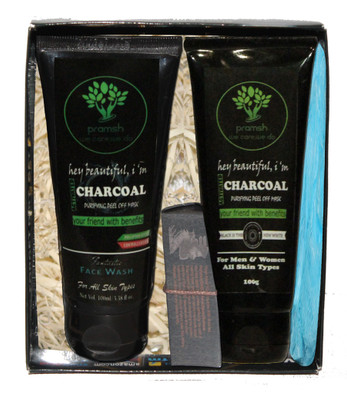 

PRAMSH Gift Pack Of Activated Charcoal Soap 100gm & Peel Off Mask 100gm & Face Wash 100gm & Loofa (Pack of 4)(Set of 4)