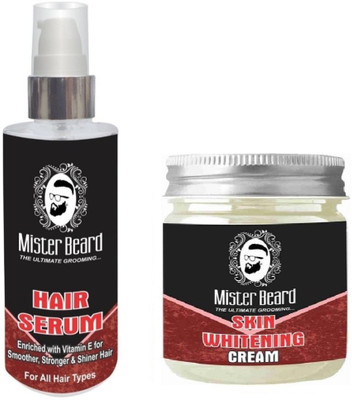 

MISTER BEARD Hair Serum 100ml WITH Skin Whitening Cream 100gm(Set of 2)