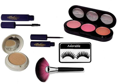 

Adorable Eyelashes, BB Compact, mac padma eyeliner & mascara, 3 Shade Blusher &Makeup Brush (Set of 6 )(Set of 6)