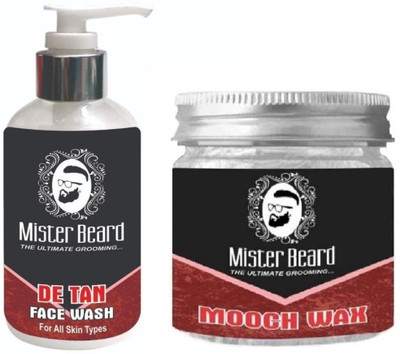 

MISTER BEARD De Tan Face Wash 200ml WITH Mooch Wax 100gm(Set of 2)