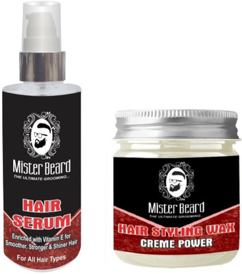 

MISTER BEARD Hair Serum 100ml WITH Hair Styling Wax 100gm(Set of 2)