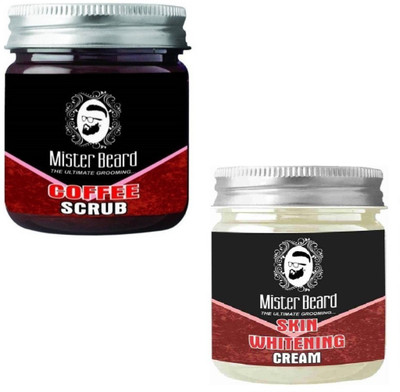 

MISTER BEARD Coffee Scrub 100gm WITH Skin Whitening Cream 100gm(Set of 2)