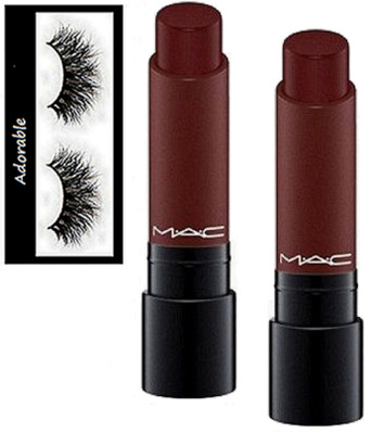 

Adorable eyelashes,Mac Long Lasting Lipstick Caver pack of 2(Set of 3)