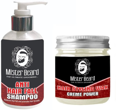 

MISTER BEARD Anti Hair Fall Shampoo 200ml WITH Hair Styling Wax 100gm(Set of 2)