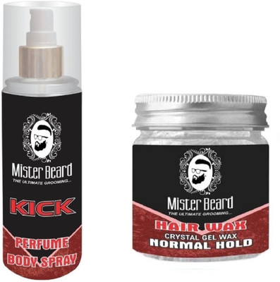 

MISTER BEARD Kick Perfume Body Spray 200ml WITH Normal Hold Hair Wax 100gm(Set of 2)