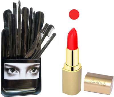 

Bonjour Paris Makeup Brush with Lipstick combo WITH BPL 61(Set of 2)