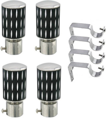 tajhardwaregallery Black Rod Rail Bracket Metal(Pack of 8)