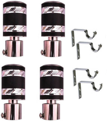 tajhardwaregallery Black Rod Rail Bracket Metal(Pack of 8)