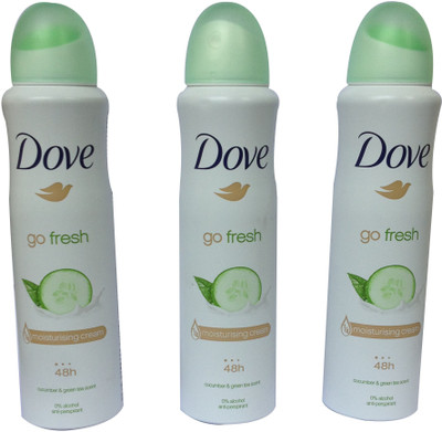 

Dove CUCUMBER PACK OF 3 Body Spray - For Women(450 ml, Pack of 3)