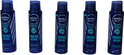 

Nivea FRESH OCEAN PACK OF 5 Body Spray - For Women(750 ml, Pack of 5)