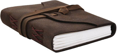 DI-KRAFT Handmade Lather Diary A5 Diary Unruled 200 Pages(Brown)