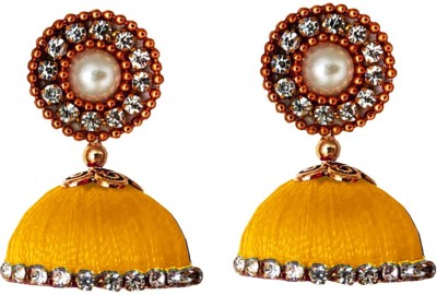 Shrungarika Fashionable Orange Fabric Jhumki Earring