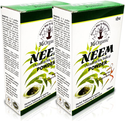 

3GOrganic Neem Powder for Blemishes & Anti Acne Healthy Skin 100 gm (pack of 2 )(200 ml)