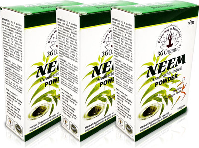 

3GOrganic Neem Powder for Blemishes & Anti Acne Healthy Skin 100 gm (pack of 3 )(300 ml)