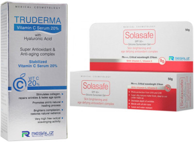 

REGALIZ Truderma Vitamin C Serum 20% + SOLASAFE SILICONE SUNSCREEN(100 ml)