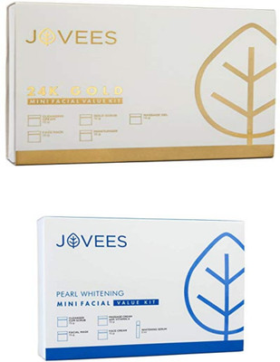 

Jovees 24k Gold, & Pearl Whitening, Mini Facial Value Kit. 126 g(Set of 2)