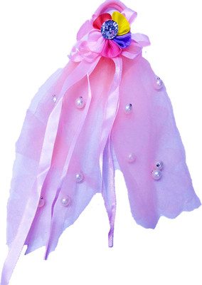 

Proplady Princess Collection Designer Pearls Stud Elastic Cotton Ponytail Band with Flared Net|Latest Hair Accessories for Girls & Women Rubber Band, Hair Accessory Set, Braid Extension, Bun Clip(Pink)