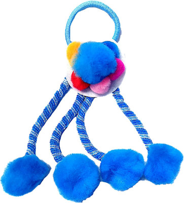 

Proplady Princess Collection Designer Long Elastic Cotton Ponytail Band with Pom Pom Danglers|Latest Hair Accessories for Girls & Women Rubber Band, Hair Accessory Set, Braid Extension, Bun Clip(Blue)