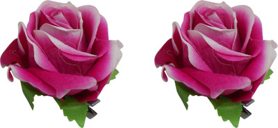 

Bueno Rose Flower Hair Clips For Women And Girls, Hair Pin Brooch, Set Of 2, Pack of 1 Hair Clip(Pink)