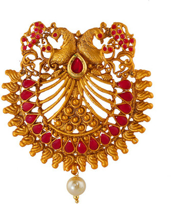 

Anuradha Art Jewellery Hair Brooch Bun Clip(Gold, Red)