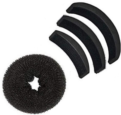 

HONBON Hair Bun Accessories Hair Juda Maker, For Women And Girls (Hair Puff And Hair Donut) Combo,20 gram, Black, Pack of 4 Hair Accessory Set(Black)