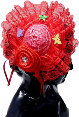 

Proplady Partywear Stylish Stars & Designer Net Stud Wide Hat Shaped Hair Band/Head Band for Baby,Girls & Women|Wedding Hair|Latest Hair Hair Band, Head Band, Hair Chain, Hair Accessory Set(Red)