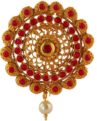 

Anuradha Art Jewellery Hair Brooch Bun Clip(Gold, Red)