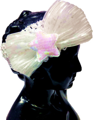

Proplady Partywear Shimmery Star & Big Organza Bow Stud Princess Wide Head Band, Hair Band for Baby Girls & Girls|Latest Hair Accessories Head Band, Hair Band, Hair Chain, Hair Accessory Set(White)