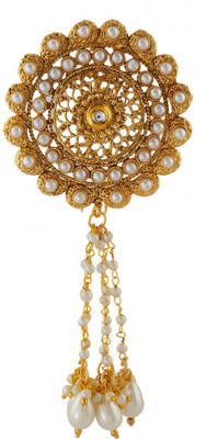 

Anuradha Art Jewellery Hair Brooch Bun Clip(Gold, White)