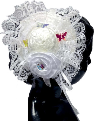 

Proplady Partywear Stylish Stars & Designer Net Stud Wide Hat Shaped Hair Band/Head Band for Baby,Girls & Women|Wedding Hair|Latest Hair Hair Band, Head Band, Hair Chain, Hair Accessory Set(White)